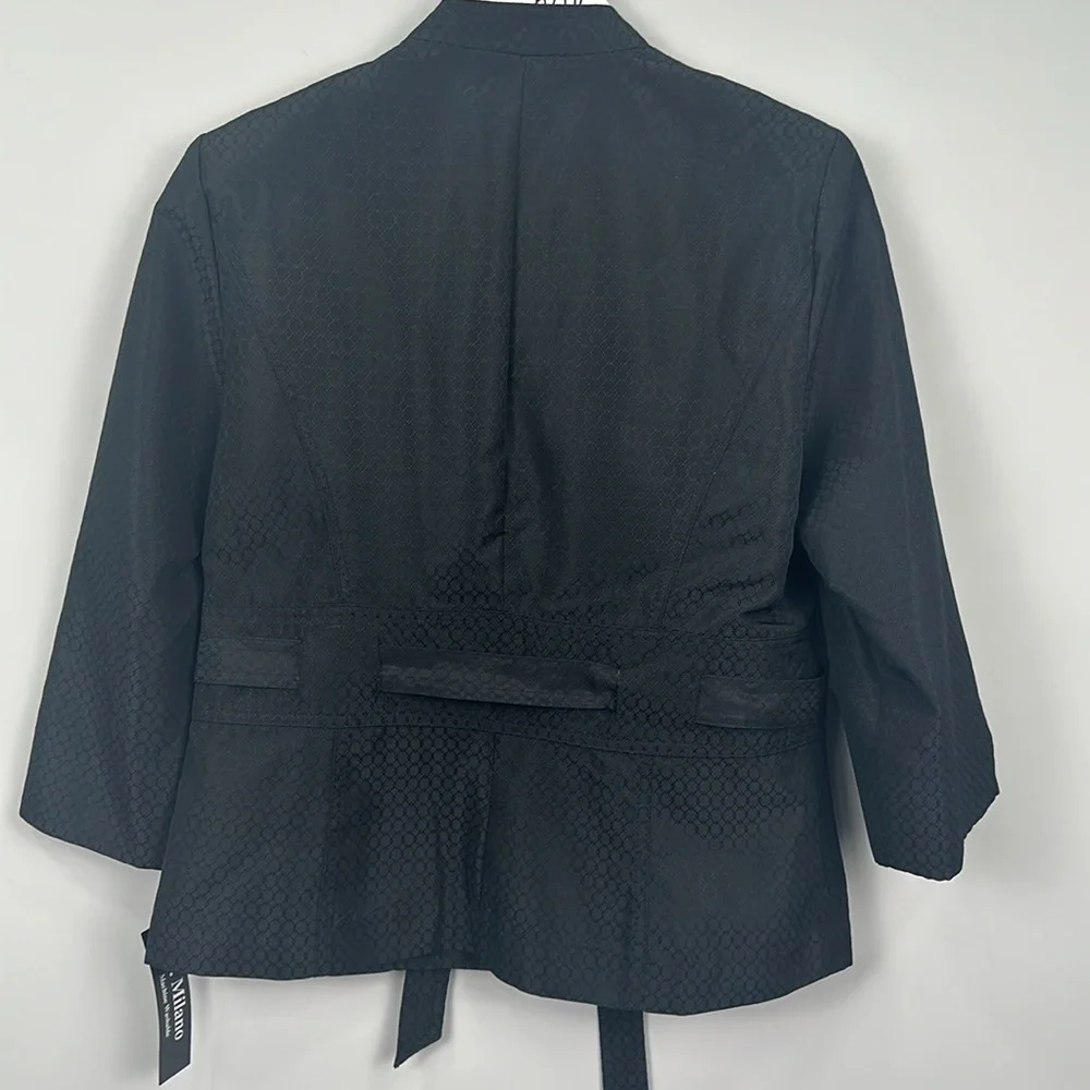 T. Milano NWT Black Belted Suit Blazer Work Career Jacket Size 10 NEW